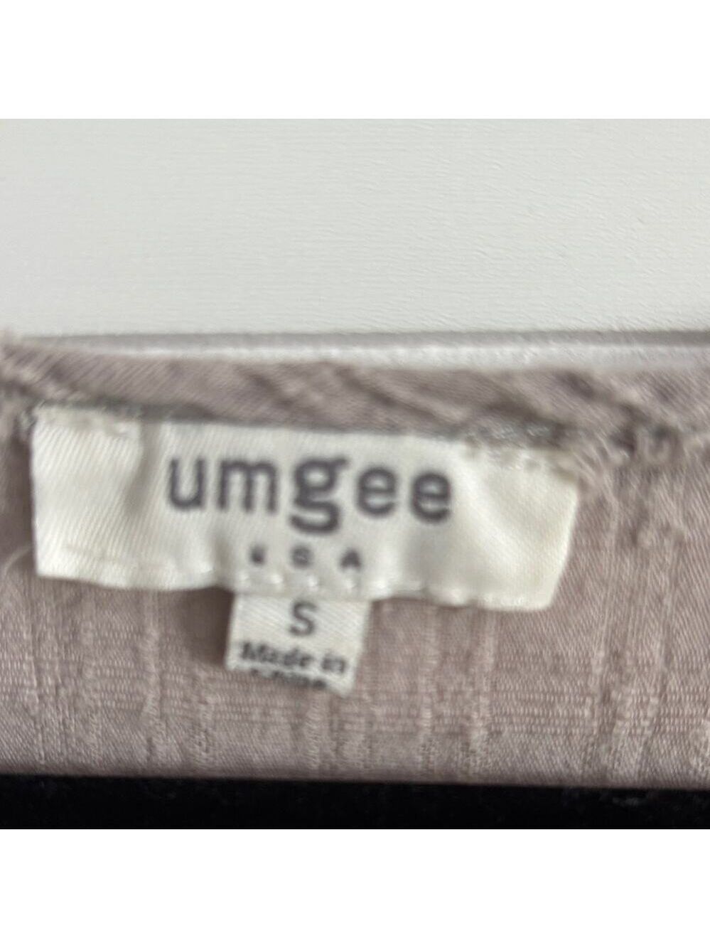 Umgee Taupe Blouse with Button Detail - Picture 2 of 5